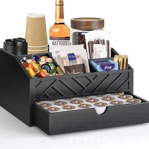 Caja organizadora de cosméticos negra para escritorio con cajones, organizador de herramientas de belleza, soporte para secador de pelo - Product Image 3