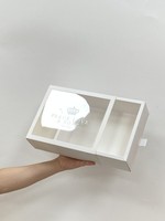 Boîte à tiroir pliable à prix d'usine, faible MOQ, avec fenêtre transparente, boîte cadeau à couvercle transparent, grande taille, pour anniversaire