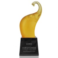 Cristal Liuli personnalisé éléphant d'or trophée souvenir haut de gamme trophée médaille décoration de la maison bricolage/lune