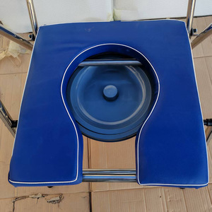 Chaise de toilette pliante en acier inoxydable avec dossier réglable en hauteur pour personnes âgées et femmes enceintes - Product Image 1