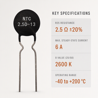 Sensor Suhu MF72 Power NTC Thermistor 2.5D-13