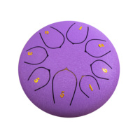 Tongue Drum Mini Portable Percussion Instrument Waterproof 6 Inch 8 Tones Steel Musical Instruments Tongue Drum with Storage Bag
