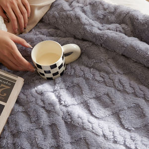 XinLan polar Sherpa suave de lujo de punto decorativo personalizado sublimación de Navidad acogedora <span class=keywords><strong>cama</strong></span> Rosa viaje manta Nórdica - Product Image 3