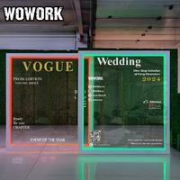 WOWORK Cabine Photo Néon Métallique RVB Tunnel Lumineux avec Bluetooth pour Mariage, Fête, Décoration d'Événements - Vente en Gros