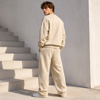Ensemble de survêtement à étiquette privée, col rond, patch en chenille, pantalon de jogging à cordon de serrage, ensemble de survêtement décontracté pour hommes, streetwear