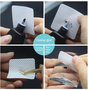 Private Label Cotton Velvet Eyelash Glue Remover Pad Lash Removal <b>Nail</b> Cleaning Tool - Product Image 5