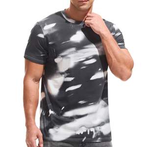 Street Style T-shirt à col rond pour homme en coton extensible imprimé graphique haut décontracté à manches courtes - Product Image 5