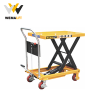 Plateforme élévatrice à ciseaux WEMALIFT PT300/PT800, élévateur de marchandises, 300 kg, portable, hydraulique, mobile, télécommande, déplacement manuel