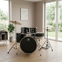 Batterie de percussions acoustiques professionnelle 5 pièces avec matériel complet et cymbales incluses - OEM disponible pour les professionnels et les écoles