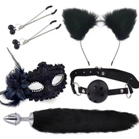 Ensemble BDSM : Plug anal en métal avec queue de chat ou de renard pour l'extérieur, jouet sexuel pour adultes
