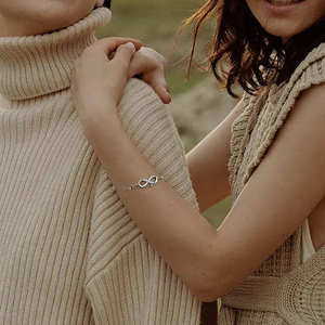 Womens 925 Sterling Silver Infinity Endless Love Symbol Charm <b>Adjustable</b> <b>Bracelet</b> - Product Image 2