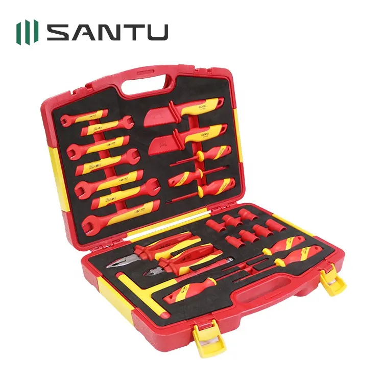 Professionnel Santu 25 pièces G2030002 1000V VDE isolé électricien pince tournevis clés à fourche ensemble d'outils