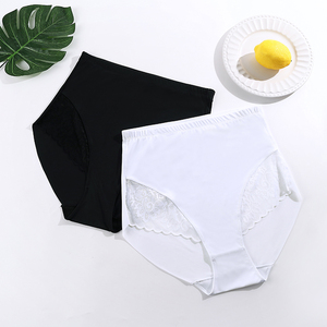 Factory <span class=keywords><strong>Outlet</strong></span> Cómodas bragas diarias para mujer Breve cintura alta 4 colores Encaje Hipster High Stretch Transpirable Sólido - Product Image 2