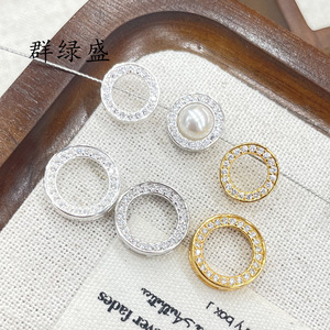Qunlvsheng S925 Sterling Silver Beaded <b>Rings</b> Spacers Diamond Set Round Jewelry Findings For Diy Beading Accessories - Product Image 1
