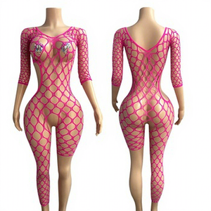 Costumes sexy ELITES avec taxes incluses, tenue de strip-teaseuse ornée de diamants, vêtements de performance, vêtements de danse exotique en résille - Product Image 1