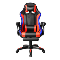Игровой компьютерный стул из искусственной кожи, игровой массажный гоночный игровой стул с подсветкой и динамиками