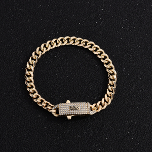 Bracciale Monaco Hip-Hop in Rame di Alta Qualità Placcato Oro 14k, Gioielli alla Moda per Uomo e Donna - Product Image 4