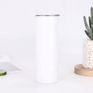 Gobelet isotherme mince en acier inoxydable à double paroi de 20 oz avec paille colorée, personnalisable avec logo, compatible eau bouillante - Product Image 2