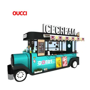 Icecream bergerak mencukur peralatan truk makanan mobil sepeda motor truk makanan