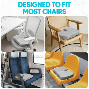 Coussin de siège en mousse à mémoire de forme anti-acariens pour chaise de bureau et voiture, soulagement de la pression et des douleurs du coccyx, à récupération lente - Product Image 6