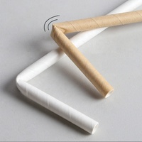 Paille en papier Kraft brun bambou brut, pour fête, anniversaire, mariage