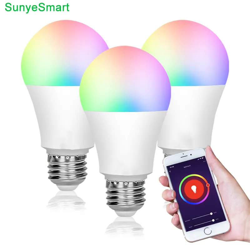 Amazon Direct Connect Tuya App Control RGB CCT Dimming Bulb 9w E27 Led Smart Wifi Bulb Light With Alexa