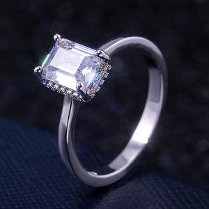 Anelli Romantici in Acciaio Inossidabile con Gemme e Zirconi, Placcatura in Rodio e Oro, Gioielli da Matrimonio Certificati IGI - Product Image 2