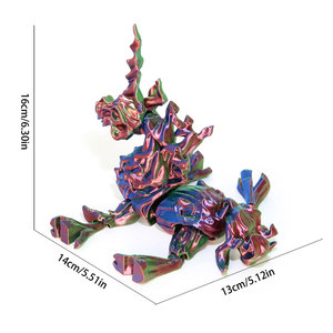 Juguete Articulado de Unicornio Infernal Impreso en 3D con Material PLA, Articulaciones Móviles, Decoración de Escritorio, Regalo de Fantasía Oscura para Mayores de 7 Años - Product Image 3