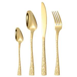 Stainless Steel Cutlery Set Fishtail Embossed Double Sided <b>Hammered</b> Texture Western Dining Knife Fork Spoon Hotel Restaurant Use - Product Image 5