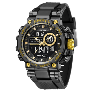 Reloj Deportivo Analógico-Digital para Hombre SMAEL 8141, Cronógrafo, Resistente al Agua 5BAR, Correa de Silicona, Pantalla LED - Product Image 1