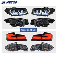 Kit de phares HETOP F10 bicolores et feux arrière F10 2010-2017, style Ikon personnalisé, LED DRL, Plug and Play pour BMW