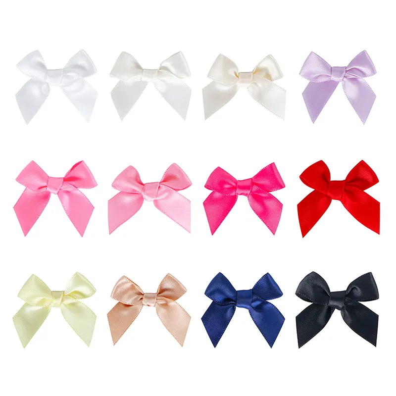 MSD Factory Wholesale Custom Pre Made Mini Self Adhesive Bows Satin Gift Ribbon Bow for Garment Accessory