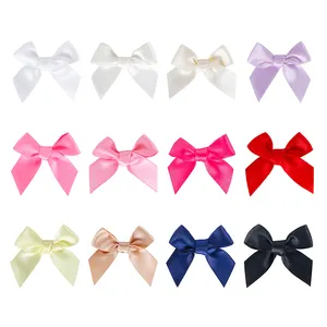 MSD Factory Wholesale Custom Pre Made Mini Self Adhesive Bows Satin Gift Ribbon Bow For Garment Accessory