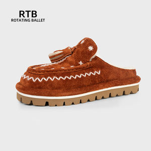 Zapatillas de Invierno Cálidas para Mujer, de Piel de Oveja Genuina, Forradas de Piel Real, Estilo Alpino, Suela Antideslizante y Duradera - Product Image 1