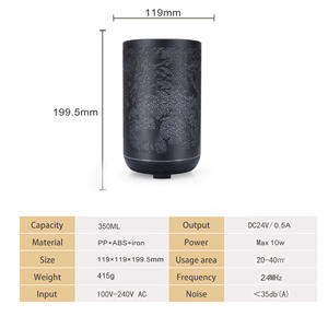 Diffuseur d'arômes Tyson Deer Design 350 ml, humidificateur ultrasonique avec lumière LED pour la maison et le bureau - Product Image 5