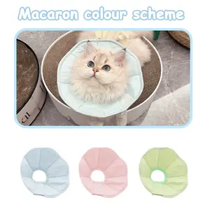 SunRay Mascota Adjustable Soft Dog Cones Elizabethan Collar For Cats Stop Licking Wounds After Surgery