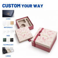 Boîte cadeau de luxe avec couvercle et base, emballage rigide en carton avec insert personnalisé et ruban gros-grain pour coffrets cadeaux de beauté et de parfums