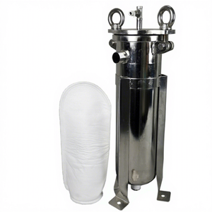 Carcasa de Filtro de Agua de Acero Inoxidable SUS304 316L para Tratamiento de Agua y Aceite, con 5 Bolsas de Filtro de PP/PE de 7x32 Pulgadas y Elemento Filtrante de 20 Micras - Product Image 1
