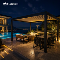Premium Anpassbare Aluminium-Pergola mit Lamellendach, Wasserdichter Bioklimatischer Unterstand für Hochwertige Gärten und Balkone