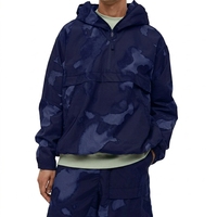 Jaket Varsity Pria Berlapis dengan Kerah Berdiri, Setengah Resleting, Hoodie, Windbreaker Streetwear dengan Saku Depan