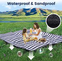 Grande couverture de pique-nique imperméable à 3 couches, pliable, pour la plage, le camping, le parc, l'herbe, la plage, sans sable, pour la famille