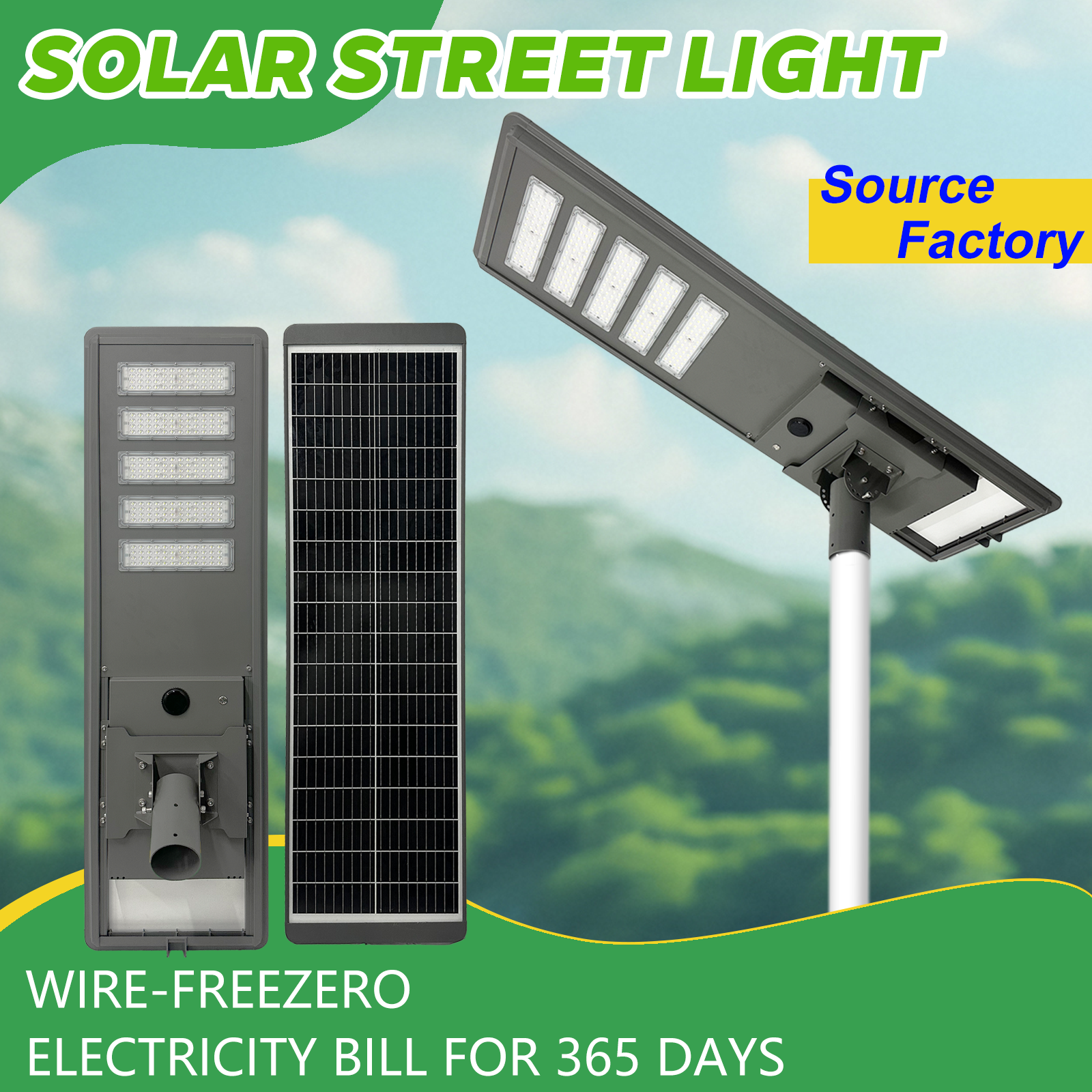 All in One Solar LED Street Light 60W 10000LM IP66 Waterproof Road Use LiFePO4 Battery Aluminum Construction · image 4