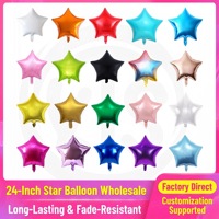 Ballons étoiles BLN de 24 pouces, ballons en feuille de mylar métalliques irisés, ensemble de ballons pour anniversaire, mariage, remise de diplôme, fête intérieure ou extérieure