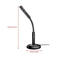 Mini microphone de studio omnidirectionnel 3,5 mm USB pour ordinateur de bureau, microphone filaire pour jeux, prise de parole, support de microphone, enregistrement de podcast sur PC et ordinateur portable