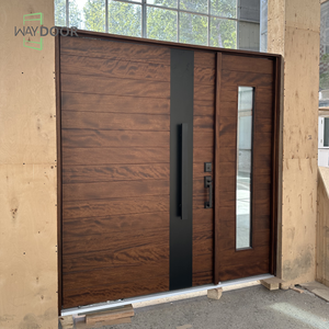 <span class=keywords><strong>Porte</strong></span> <span class=keywords><strong>d</strong></span>'<span class=keywords><strong>entrée</strong></span> pivotante <span class=keywords><strong>de</strong></span> luxe haut <span class=keywords><strong>de</strong></span> gamme Waydoor, <span class=keywords><strong>porte</strong></span> extérieure en bois massif avec panneaux latéraux en verre trempé pour maison - Product Image 4