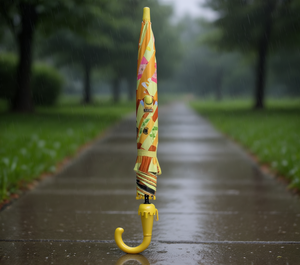 Ombrello per bambini con apertura manuale, 8 stecche, in poliestere, design a cartoni animati, protezione da sole e pioggia, ideale per il ritorno a scuola - Product Image 2