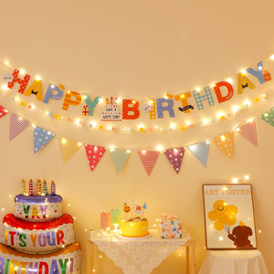 Bandera Decorativa Festiva de Feliz <span class=keywords><strong>Cumpleaños</strong></span> <span class=keywords><strong>con</strong></span> Pompones Esponjosos, Guirnalda Colorida <span class=keywords><strong>para</strong></span> Niños, Decoración <span class=keywords><strong>para</strong></span> el Primer <span class=keywords><strong>Cumpleaños</strong></span> de Bebés - Product Image 3