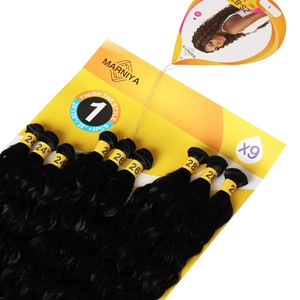 Extensions de <span class=keywords><strong>cheveux</strong></span> synthétiques en fibre haute température, ondulées profondes <span class=keywords><strong>Afro</strong></span> Bobo, 28 pouces, lot de 9 pièces, 260g - Product Image 4