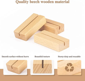 Supporti per segnaposto <span class=keywords><strong>in</strong></span> <span class=keywords><strong>legno</strong></span> di faggio Base per esposizione supporto per numero <span class=keywords><strong>da</strong></span> <span class=keywords><strong>tavolo</strong></span> per caffè porta biglietti <span class=keywords><strong>da</strong></span> visita per matrimonio - Product Image 4