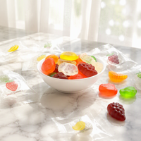 OEM ODM Étiquette personnalisée Vente en gros de bonbons gélifiés aux fruits en vrac de formes variées Prix d'usine